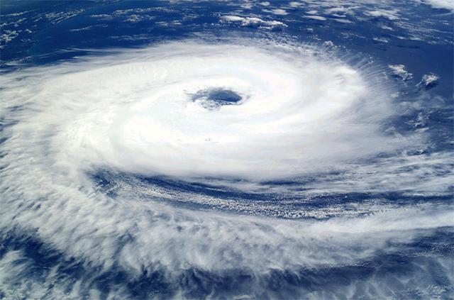Cyclone Catarina from the ISS on March 26 2004 (NASA)
