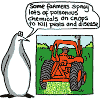 farmer spraying crops with chemicals to kill pests