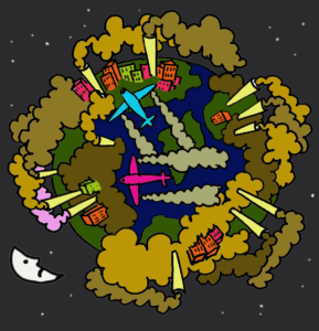 Humans produce pollution